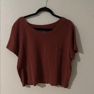 GAP Red Boxy Crop T-Shirt Short Sleeve